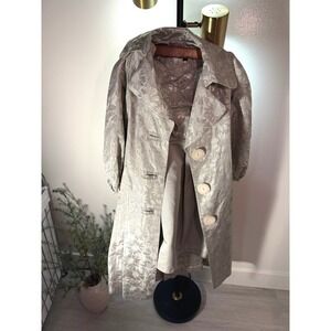 Cynthia Steffe SET Mother of Bride floral metallic silver formal dress coat xs